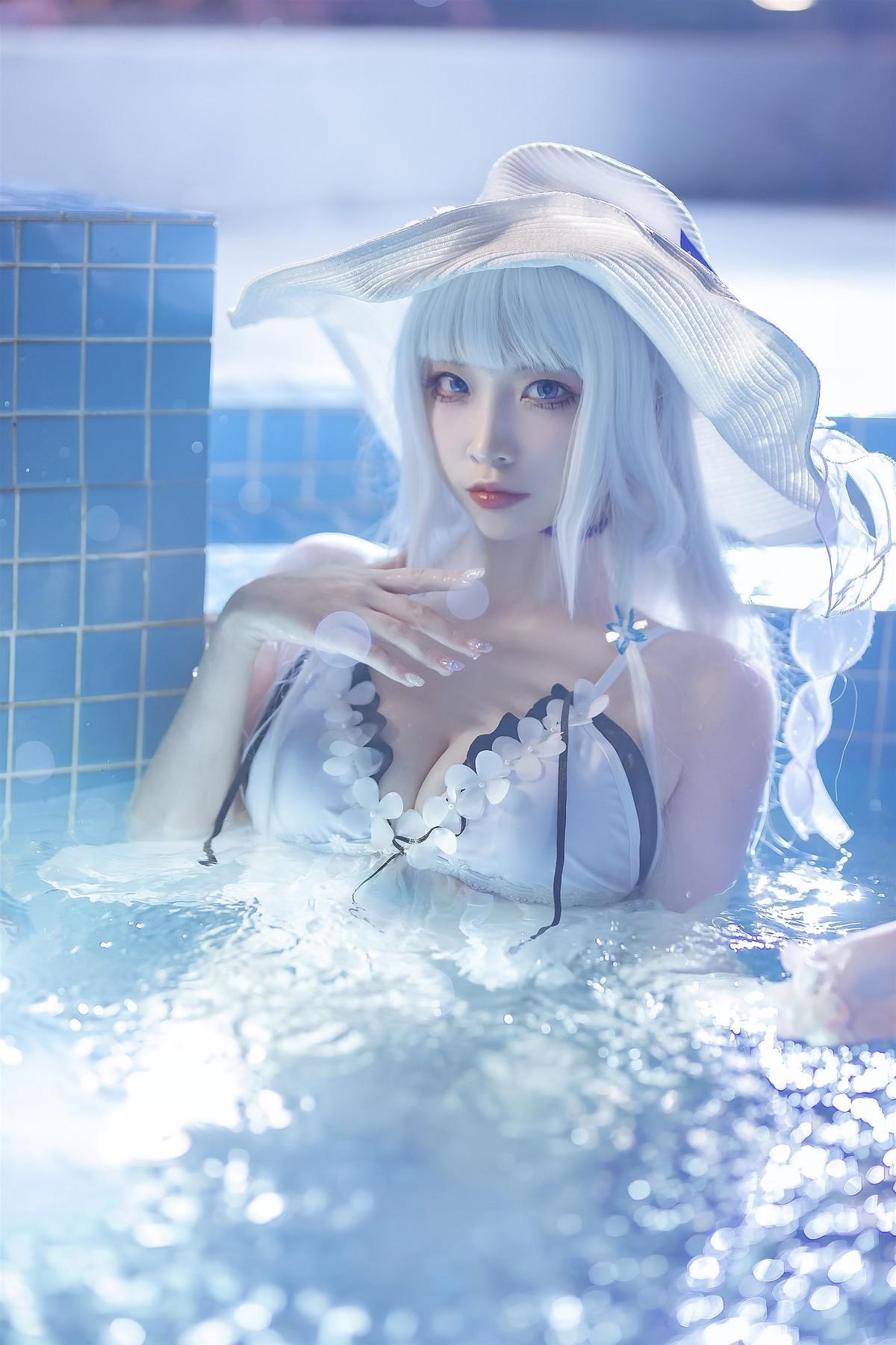 Cosplay 二佐Nisa 碧蓝光辉泳装(7)