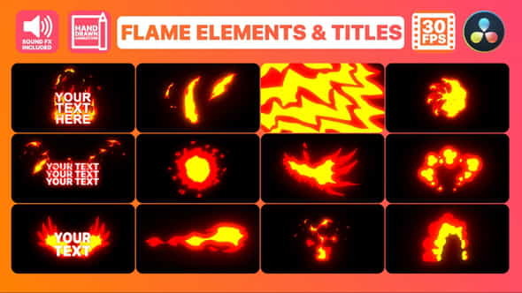 Flame Elements And Titles | - VideoHive 34563914