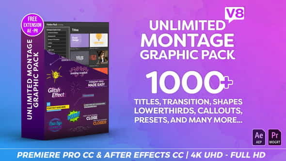 Montage Graphic PackTitlesTransitionsLower Thirds and - VideoHive 23449895