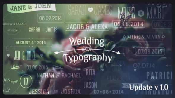 Wedding Typography Titles - Dates - VideoHive 8934703