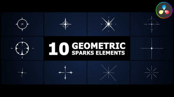 Geometric Sparks Elements Davinci Resolve - VideoHive 53887682