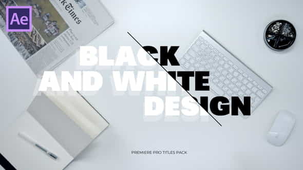 black and white titles pack - VideoHive 36603279