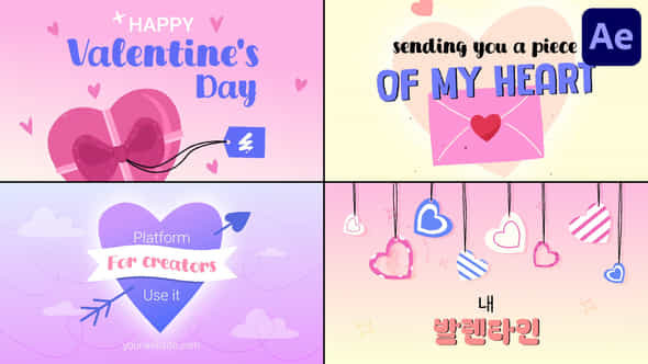 Valentines Typography For After Effects - VideoHive 56432777