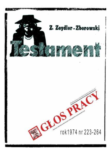 Zygmunt Zeydler-Zborowski - Testament
