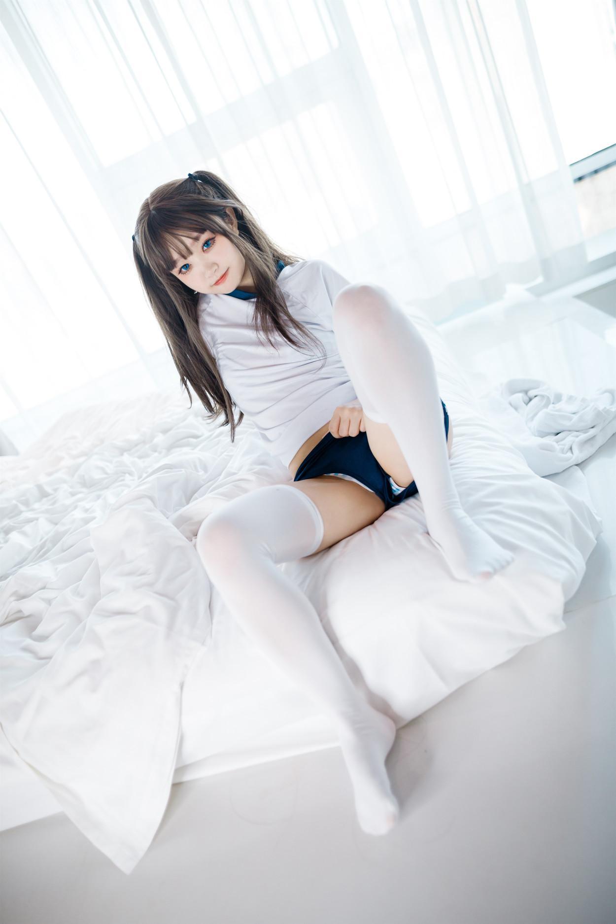 Cosplay 神沢永莉 半双马尾体操服大腿袜(28)