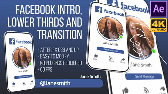 Facebook Intro and Lowerthird (AfterFX) - VideoHive 25460563