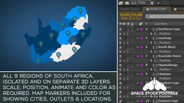 South Africa Map Kit - VideoHive 18328692