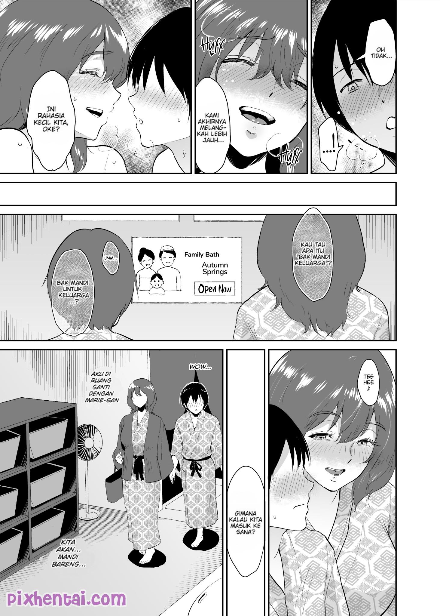Komik Hentai Marie-san to Onsen e : Diajak berlibur Tetangga Payudara Besar Manga XXX Porn Doujin Sex Bokep 18