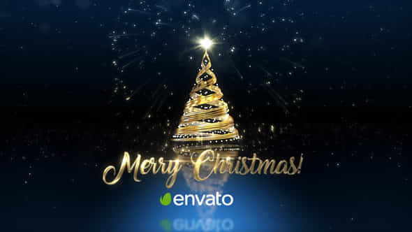 Christmas Gold Tree - VideoHive 42164830