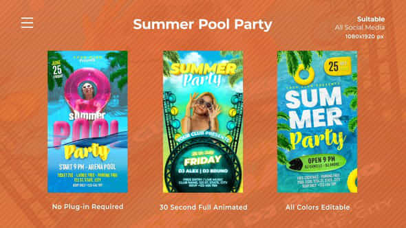 Summer Pool Party Instagram Reels - VideoHive 52517392