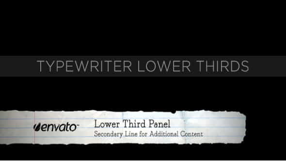 Typewriter Lower Thirds - VideoHive 231562