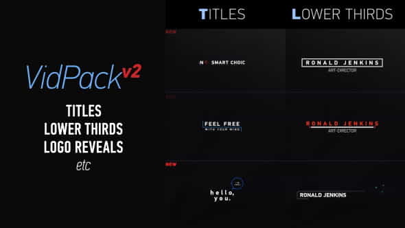 VidPack v2 | Titles Lower - VideoHive 14899237