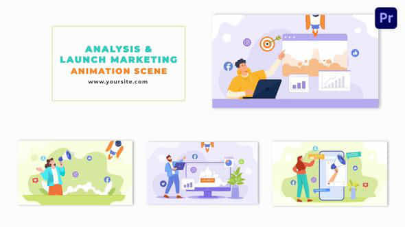 Startup Analysis And Launch Marketing Vector Animation Scene - VideoHive 48801340