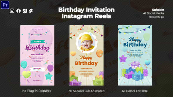 Birthday Invitation Instagram - VideoHive 47366291