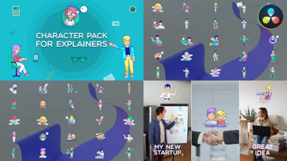 Characters Pack For Explainers For Davinci Resolve - VideoHive 51182261