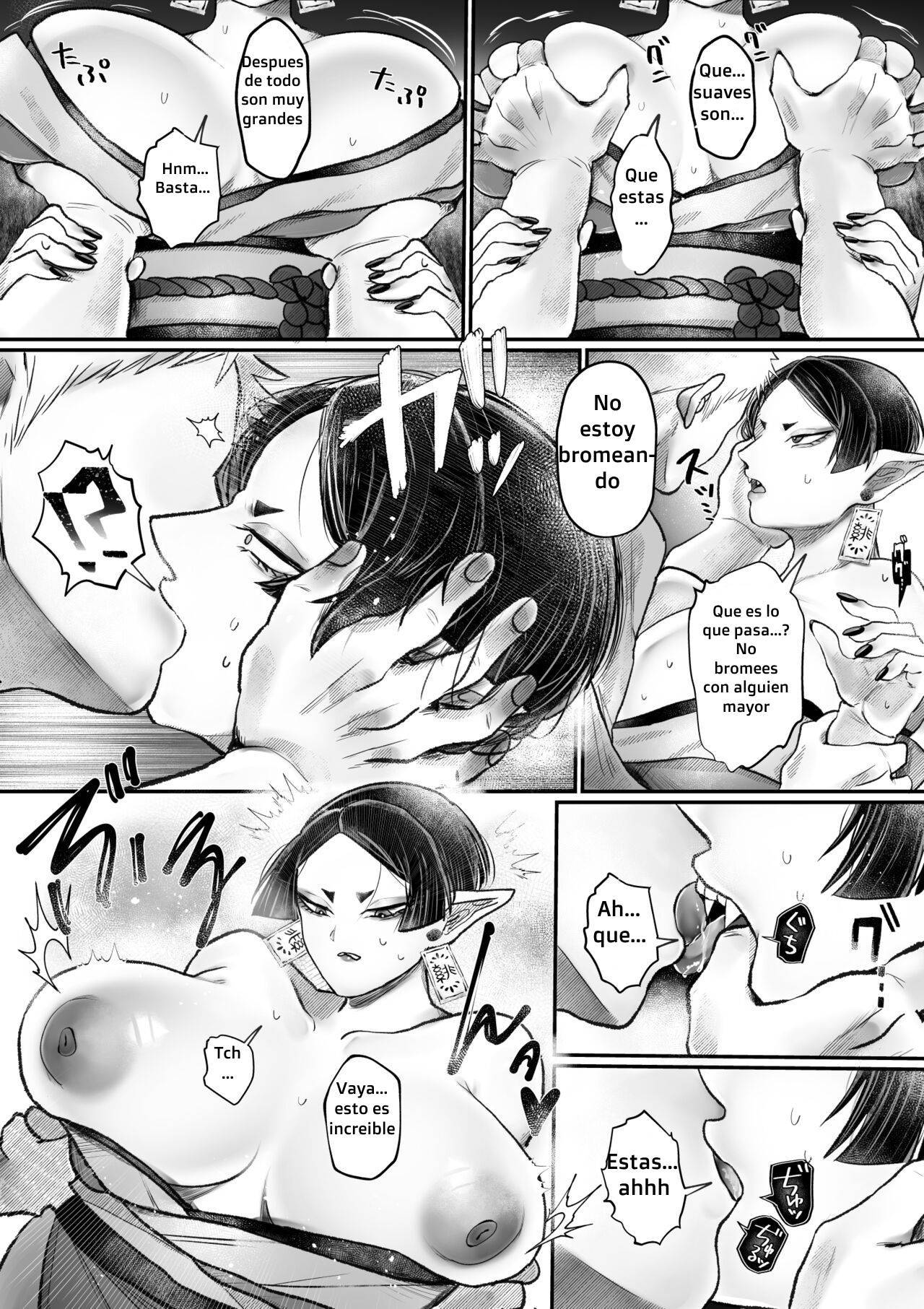 [Muchimuchioume (Muchiou)] Bakunyuu Muchimuchi Oni Mama, Mouja no Musuko to Honki Koubi. [Spanish] [Hta scan]