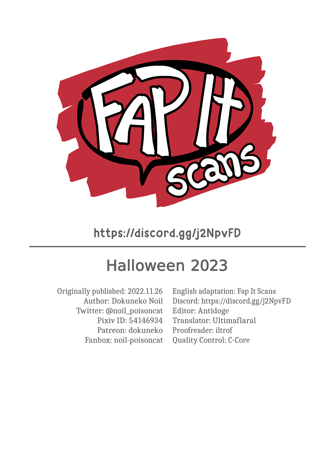 [Dokuneko Noil] Halloween 2023 [English] [Fap It Scans] [Decensored]