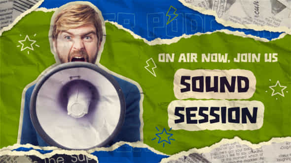 Paper Collage Style Podcast Intro - VideoHive 57894898