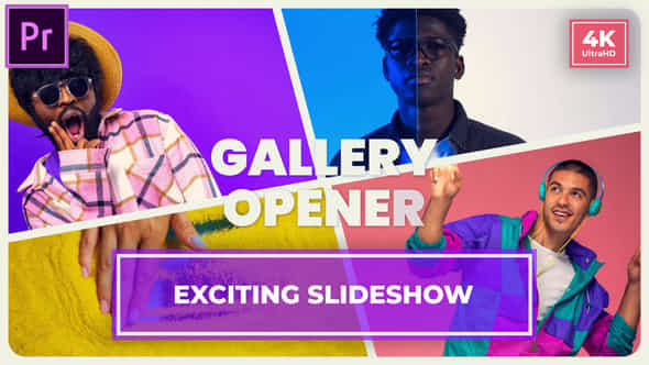 Exciting Colorful Slideshow Multiscreen Gallery Opener Mogrt For Premier Pro - VideoHive 49386010