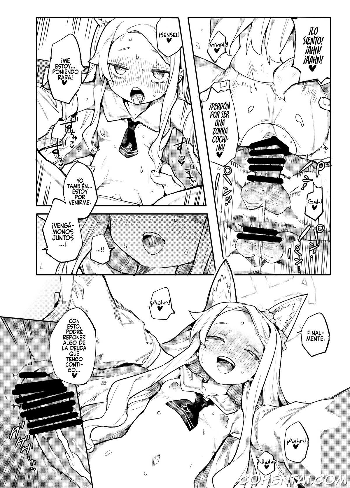 Mesu Kitsune wa Ecchi na Mirai o Mite shimatta (Blue Archive) xxx comics manga porno doujin hentai español sexo 