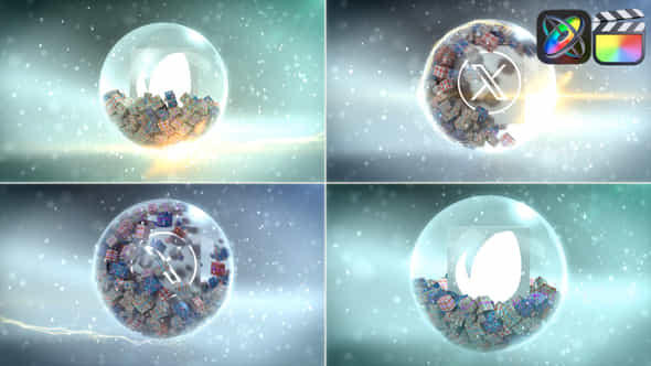 Snow Globe Christmas Logo For Fcpx - VideoHive 49276531