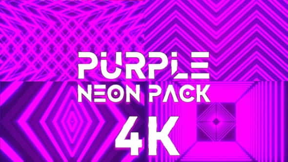 4K Purple Neon Background Pack - VideoHive 24164677