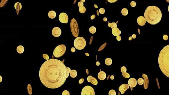 Dash DeFi cryptocurrency golden coin - VideoHive 33527445