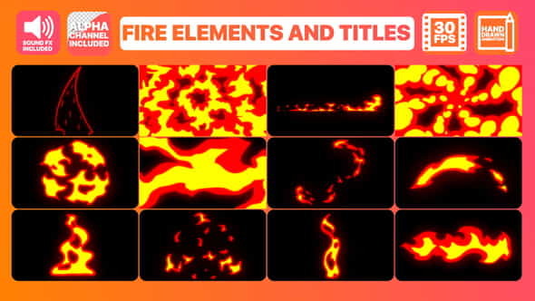 Fire Elements And Titles | - VideoHive 23320904