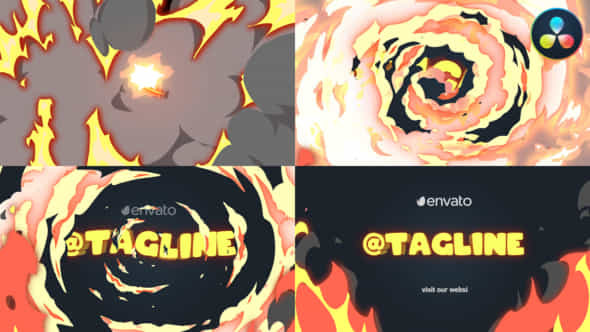 Fire Logo Opener Davinci Resolve - VideoHive 52258904