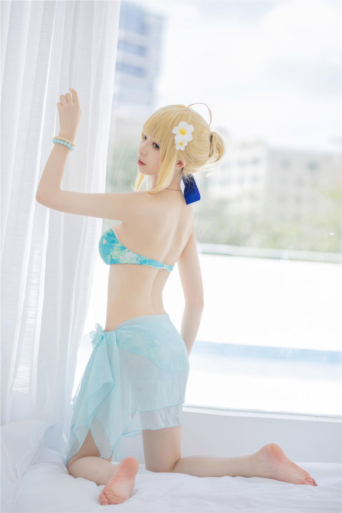 Cosplay 封疆疆v 阿尔托莉雅·潘德拉贡 泳装(2)
