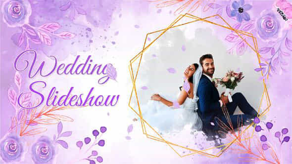 Wedding Watercolor Purple - VideoHive 53299666