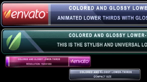 Colored and Glossy Lower-Thirds - VideoHive 248134