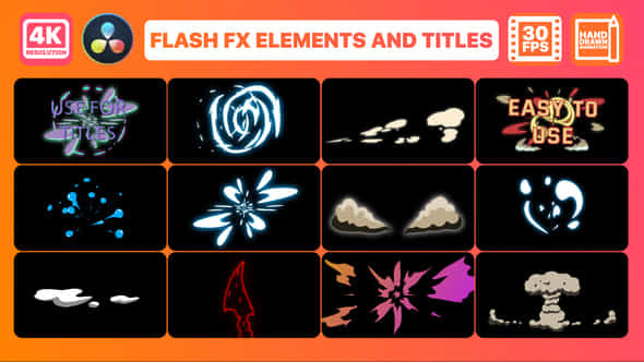 Flash Fx Elements Titles For Davinci Resolve - VideoHive 36165082