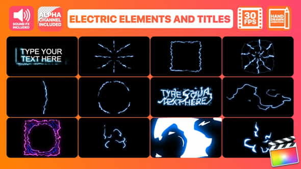 Electric Elements And Titles | - VideoHive 24223104