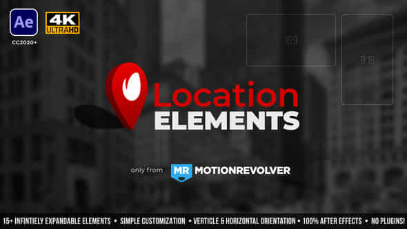 Map Pin Location Elements - VideoHive 49656100