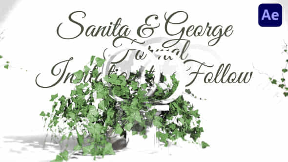 Botanical Leaves Wedding Invitation - VideoHive 58560906