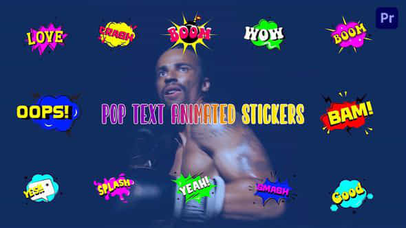 Pop Text Stickers - VideoHive 44674578