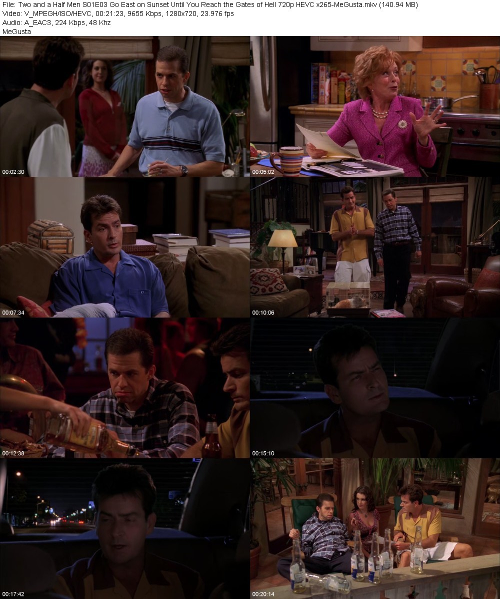 Two and a Half Men S01E03 Go East on Sunset Until You Reach the Gates of Hell 720p HEVC x265-MeGusta