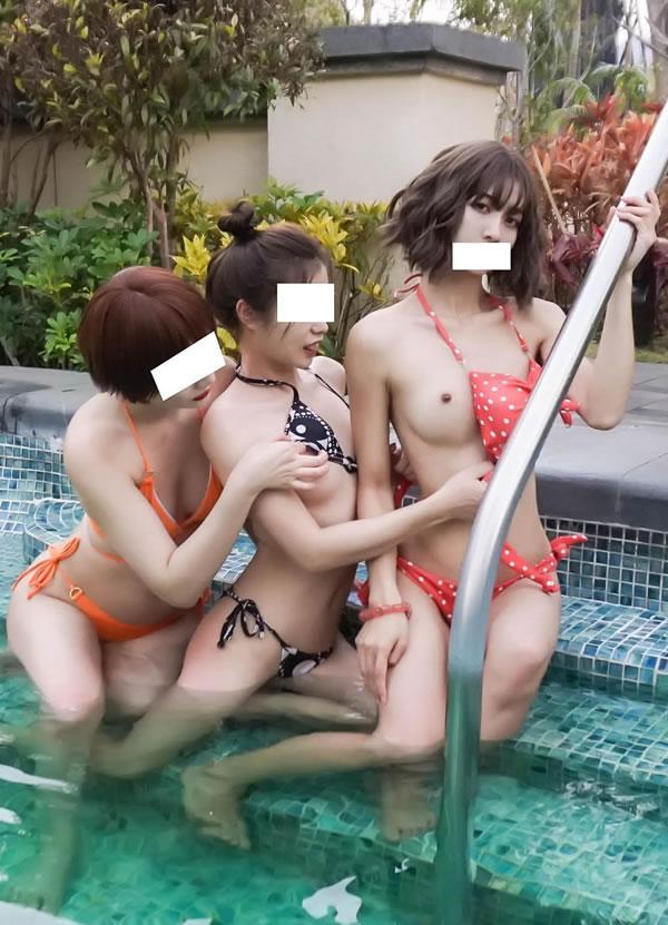 反差婊理万姬×懂小姐×会有妻 - 温泉露出(21)