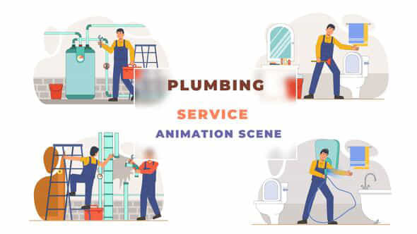 Plumbing services Animation - VideoHive 43069096