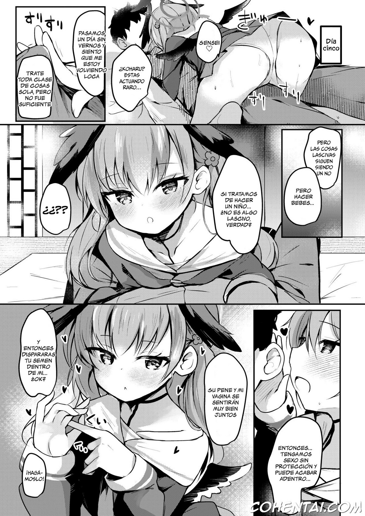 Ecchi nano wa Kinshi!? Koharu to Love Love Jirashi Play (Blue Archive) xxx comics manga porno doujin hentai español sexo 