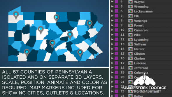 Pennsylvania Map Kit - VideoHive 20991031