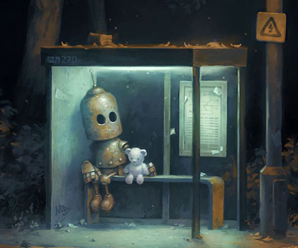 Рисунок Мэтта Диксона. Одинокий робот