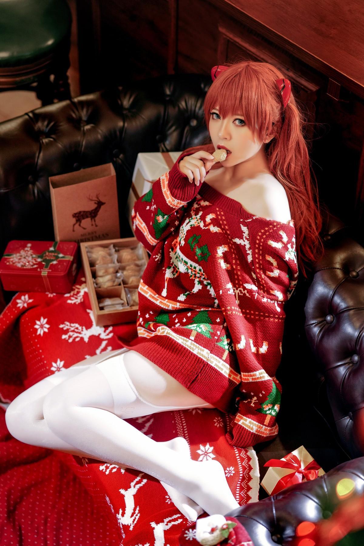 Cosplay 半半子 式波・ASUKA Christmas(13)