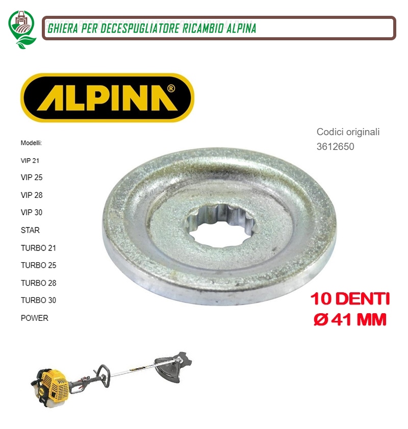 GHIERA INFERIORE DECESPUGLIATORI ALPINA CASTOR VIP21 VIP25 VIP30 TURBO 25 30
