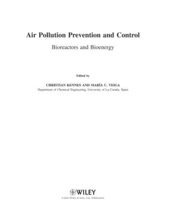 Air Pollution Prevention and Control - Bioreactors and Bioenergy