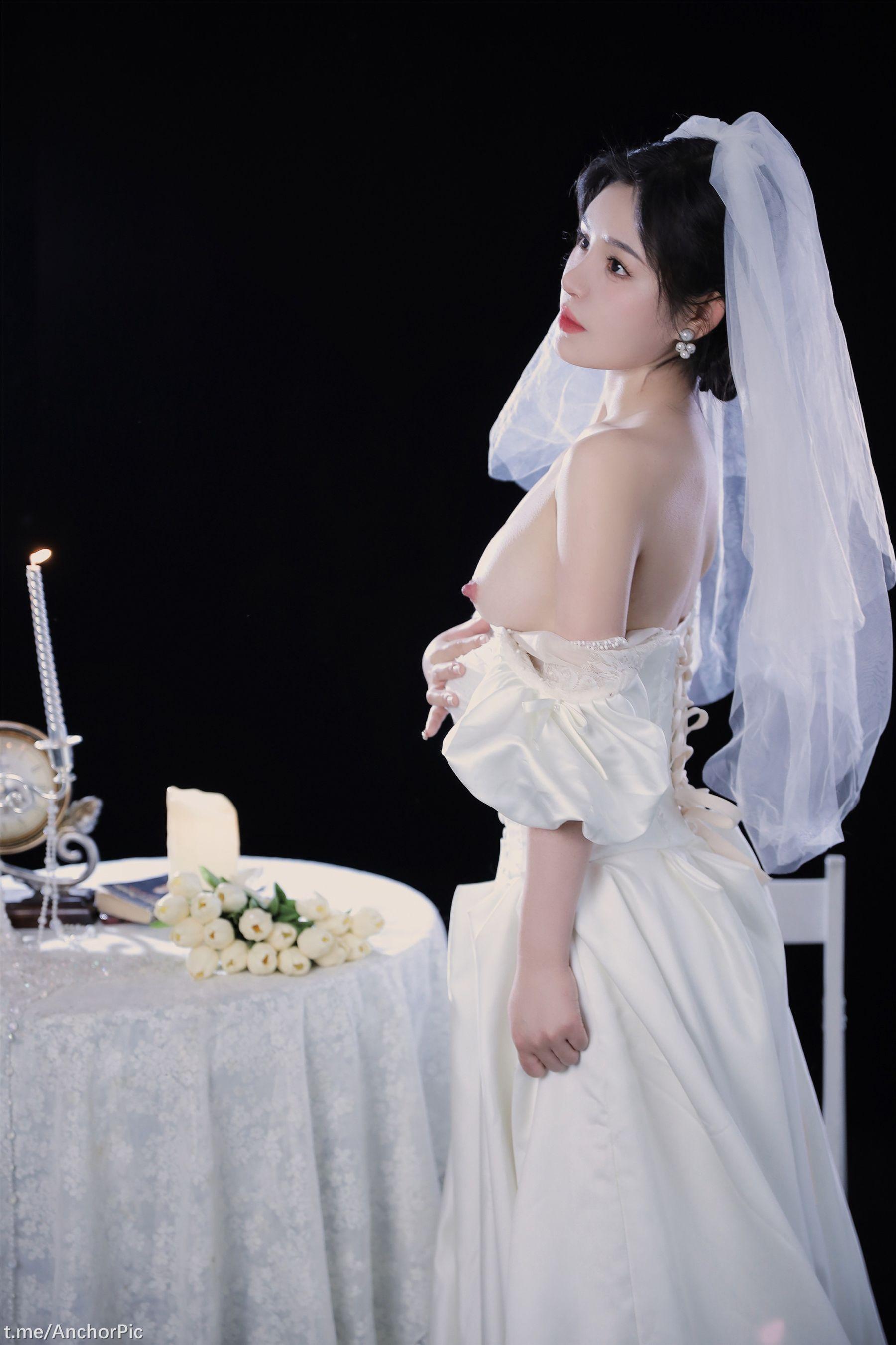 国模套图 桃暖酱《婚纱》(16)