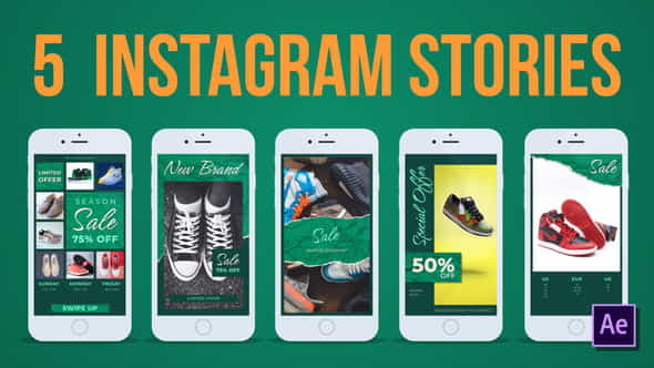 5 Advertising Instagram Stories - VideoHive 37144502