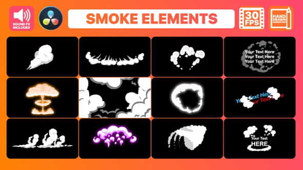 2DFX Smoke Elements And Titles - VideoHive 33994878