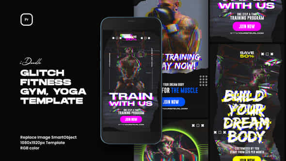 Glitch Fitness and - VideoHive 41743687